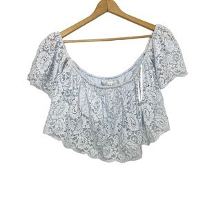 Lovers + Friends Lace Bayside Top in Pacific Blue